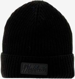 Malelions Muts RIBBED LOGO BEANIE zwart - 1 Maat