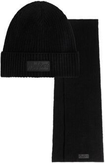 Malelions Ribbed Beanie en Sjaal Set Heren - 1 SIZE