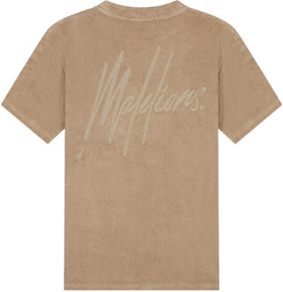 Malelions Signature towelling t-shirt Bruin - M