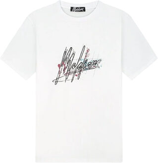 Malelions Splash signature t-shirts Wit - L