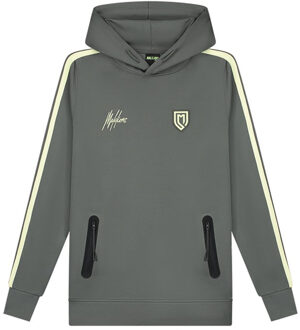 Malelions Sport Academy Hoodie MS2-AW23-11-225 Grijs / Lime Groen maat