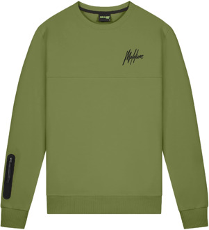 Malelions Sport counter crewneck sweater Groen - XXL