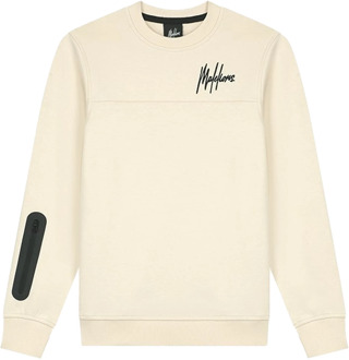 Malelions Sport counter sweater Ecru - 140
