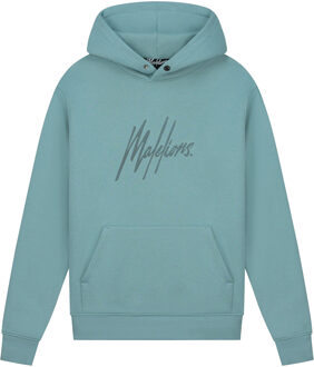Malelions Striped signature hoodies Blauw - L