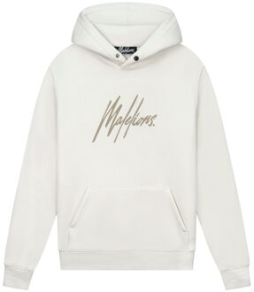 Malelions Striped signature hoodies Ecru - M