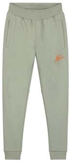 Malelions Sweat broek signature gestreept - Zeegras / Oranje - Maat 152