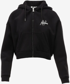 Malelions Sweatvest CROPPED ZIP HOODIE zwart - M;XL