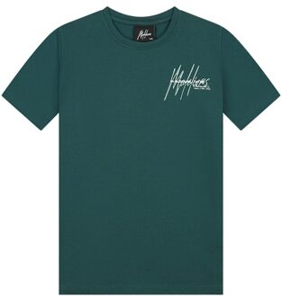 Malelions T-shirt space - Donker groen / Mint - Maat 140