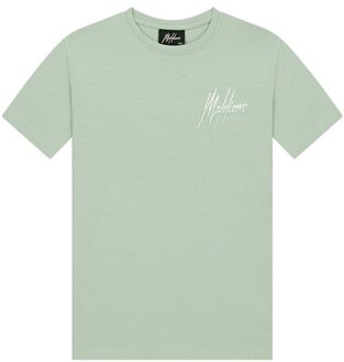 Malelions T-shirt split - Aqua grijs/mint - Maat 140