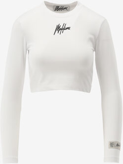 Malelions Top LONGSLEEVE CROP TOP wit - M;L