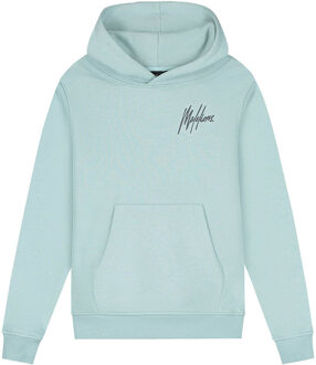 Malelions winter hoodie jongens - blauw/grijs - signature, gestreept - Maat 140