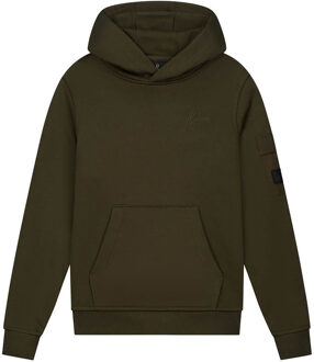 Malelions winter hoodie jongens - groen - nylon, zak - Maat 164