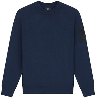 Malelions winter sweater jongens - navy blauw - gebreid, zak - Maat 140