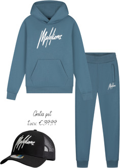 Malelions winter tracksuit jongens - blauw - Essentials + GRATIS PET! - Maat 116