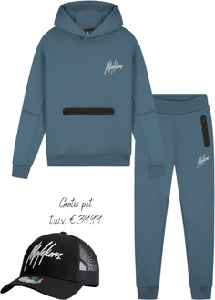 Malelions winter tracksuit jongens - teal blauw - Sport Counter + GRATIS PET! - Maat 116