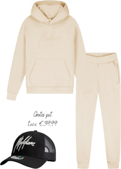 Malelions winter tracksuit meisjes - taupe - Essentials + GRATIS PET! - Maat 152