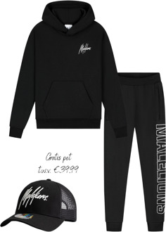 Malelions winter tracksuit meisjes - zwart - Tribe + GRATIS PET! - Maat 128