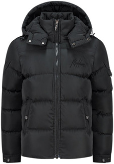 Malelions winter winterjas jongens - zwart - Patch Puffer - Maat 140