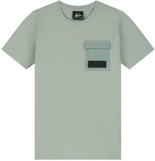 Malelions Zomer t-shirt jongens - agave groen - nylon pocket - Maat 176