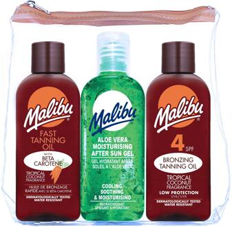 MALIBU Travel Kit Malibu Travel Sun Set Tanning Oil & Bronzing Oil & After Sun Gel 3 x 100 ml