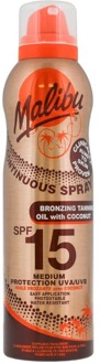 MALIBU Zonnebrandspray Malibu Continuous Dry Oil Spray SPF15 175 ml