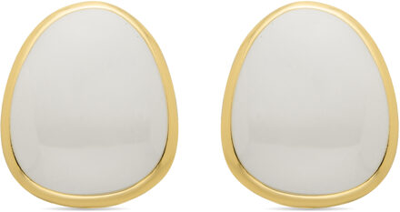 Malius Oorbellen afgewerkt in 18k geel goud Wit