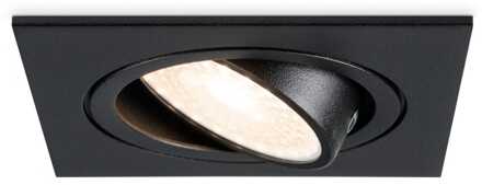 Mallorca LED inbouwspot - IP20 - Kantelbaar - 4 Watt 345 Lumen - 4000K Neutraal wit - GU10 - Dimbaar - Vierkant - Voor binnen - Zwart