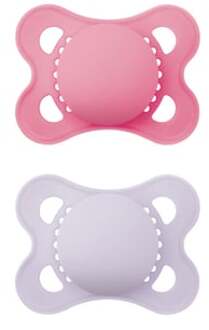 Mam Fopspeen Original Pure Silicone 0-6m Roze/Paars - 2 Stuks