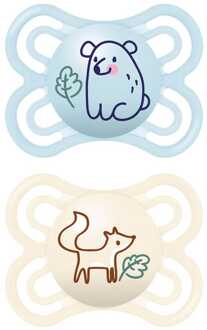 Mam Fopspeen Perfect silicone 2 st. 0-6 maanden, beer/vos Beige