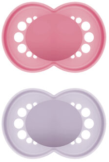 Mam Original Fopspeen Mat silicone 16+ maanden 2 stuks in roze/paars Roze/lichtroze