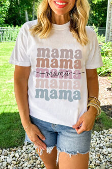 Mama Retro Graphic T-shirt - maat 2XL Wit