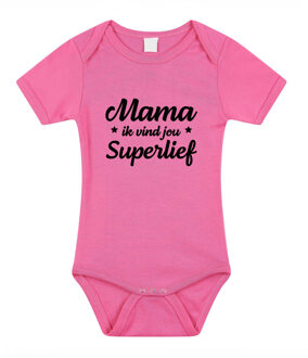 Mama superlief kraamcadeau rompertje roze meisjes 80 (9-12 maanden)