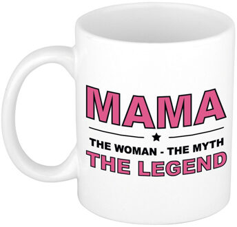 Mama the legend cadeau mok / verjaardag beker 300 ml - feest mokken Roze