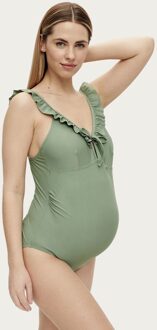Mamalicious ZwangerschapsBadpak / PositieBadpak Anemone Ruffle Groen - S|M|L|XL|