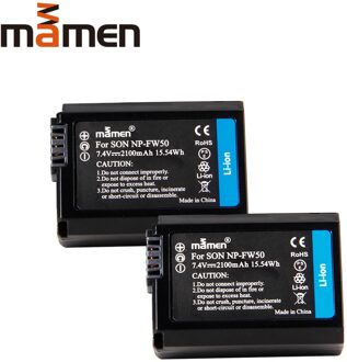 Mamen 2pcs NP-FW50 NPFW50 NP FW50 Digitale Camera Batterij Voor Sony A5000 A5100 A6000 A6100 1130mAh Oplaadbare Lithium batterijen