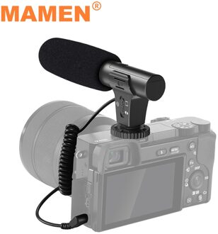 Mamen 3.5Mm Audio Plug Opname Microfoon Met Lente Kabel Een Key Switch Mode Voor Mobiele Telefoon Camera Universele Video record