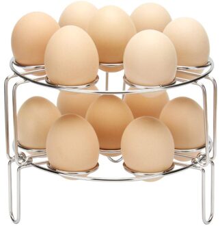 MAMMA HAND Createy Stapelbaar Ei Stoomboot Rack Trivet Ei Rack voor Instant Pot Ei Dampende Rack Stand Mand Houder