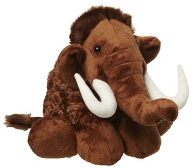 Mammoet knuffel pluche - 26 cm - bruin - Prehistorische dieren knuffels