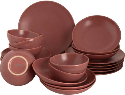 Mammoet Serviesset Spirit Stoneware 6-persoons 24-delig Rood