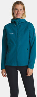 Mammut Ultimate Comfort Hooded Softshell Jas Dames Blauw - L
