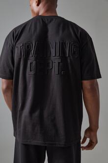 Man Acitve Training Dept Oversized Embossed T-Shirt, Black - XS
