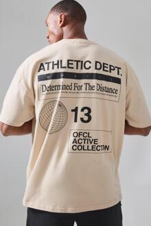 Man Active Athletic Dept. Oversized T-Shirt, Sand - L