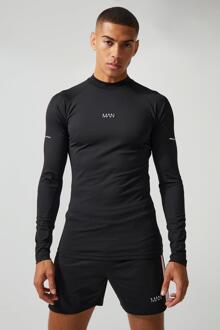 Man Active Compressie Voetbal Shirt, Black - XL