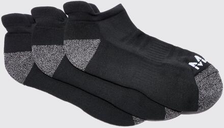 Man Active Cushioned Training Trainer 3 Pack Socks, Black - ONE SIZE