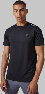 Man Active Dun Performance T-Shirt, Black - XS
