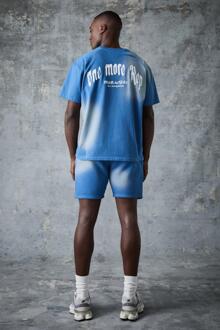 Man Active Gebleekte Vintage One More Rep T-Shirt Set, Blue