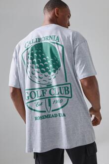 Man Active Golf Club Oversized T-Shirt, Grey Marl - XS