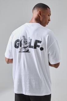 Man Active Golf. Oversized T-Shirt, White - S