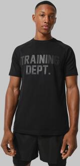 Man Active Muscle Fit Training Dept T-Shirt, Black - XS