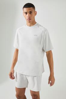 Man Active Oversized Raglan T-Shirt, Light Grey - M
